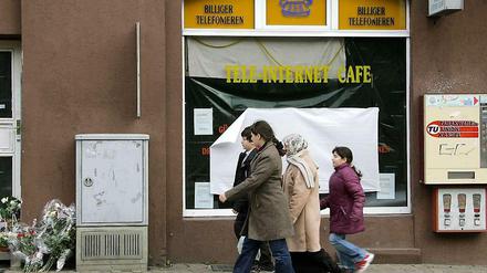 Blick auf das Internet-Café in Kassel, in dem die NSU-Terroristen 2006 den Betreiber Halit Yozgat erschossen. 