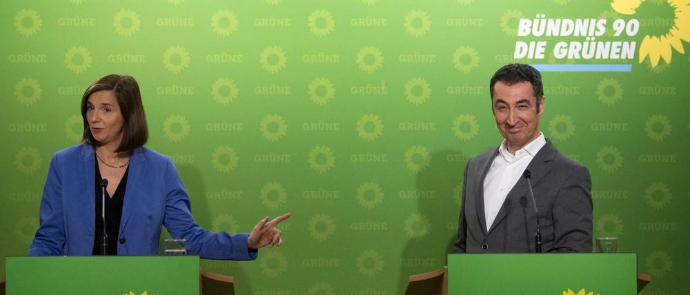 Katrin Göring-Eckardt und Cem Özdemir auf einer Pressekonferenz in Berlin vor wenigen Tagen