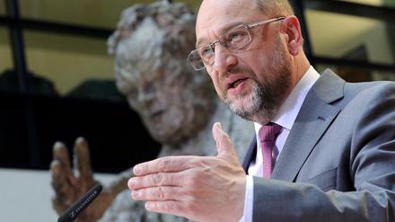 SPD-Chef mit Vorbild: Martin Schulz am Montag nach dem Scheitern der Jamaika-Sondierungen im Willy-Brandt-Haus.