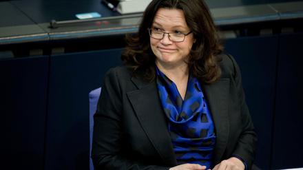Arbeitsministerin Andrea Nahles im Bundestag
