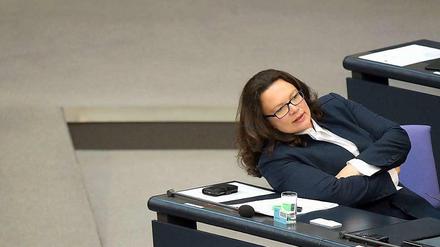In Schieflage: Arbeitsministerin Andrea Nahles (SPD).
