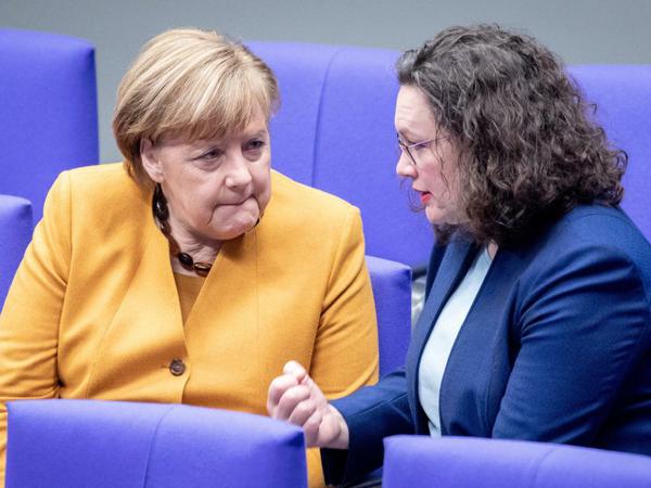 Andrea Nahles (SPD) war das das Herz der Großen Koalition mit Bundeskanzlerin Angela Merkel (CDU).