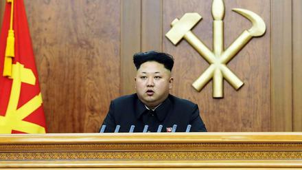 Kim Jong Un, nordkoreanischer Diktator, bei seiner Neujahrsansprache.