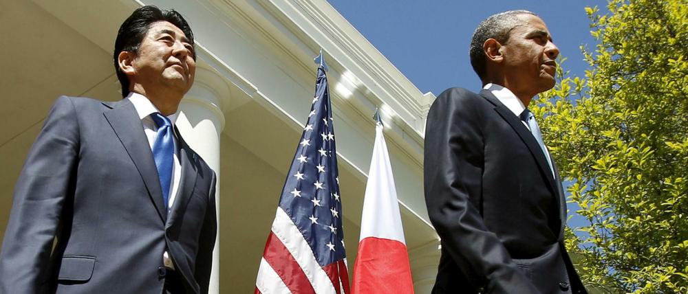 US-Präsident Barack Obama und Japans Ministerpräsident Shinzo Abe. Ende Mai wollen sie gemeinsam Hiroshima besuchen.