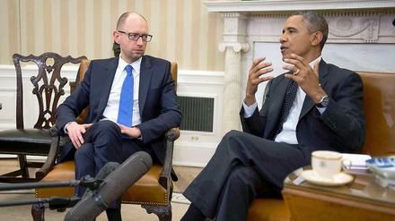 US-Präsident Barack Obama empfing den ukrainischen Regierungschef Arseni Jazenjuk in Washington.