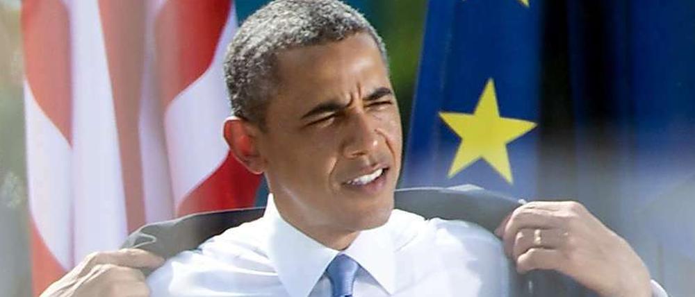 US-Präsident Barack Obama vor dem Brandenburger Tor