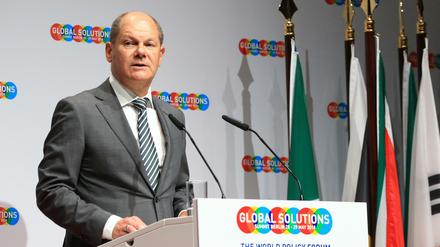 Olaf Scholz, Vize-Kanzler und Bundesminister für Finanzen spricht beim Global Solutions Summit 2018 in Berlin-Mitte.