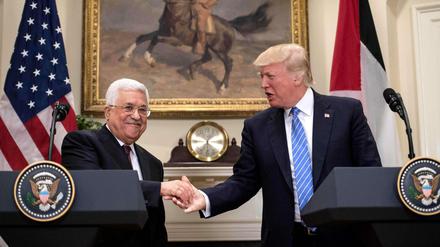 US Präsident Donald Trump und Palästinenserpräsident Mahmud Abbas am Mittwoch in Washington. 
