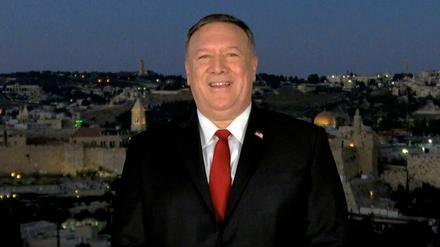 US-Außenminister Mike Pompeo ließ sich aus aus Jerusalem auf dem Parteitag der Republikaner zuschalten. 