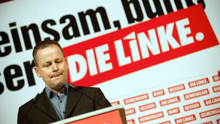 Der Landesvorsitzende der Berliner Linken, Klaus Lederer, spricht am vergangenen Freitag in Berlin zu den Delegierten des 5. Landesparteitages. 
