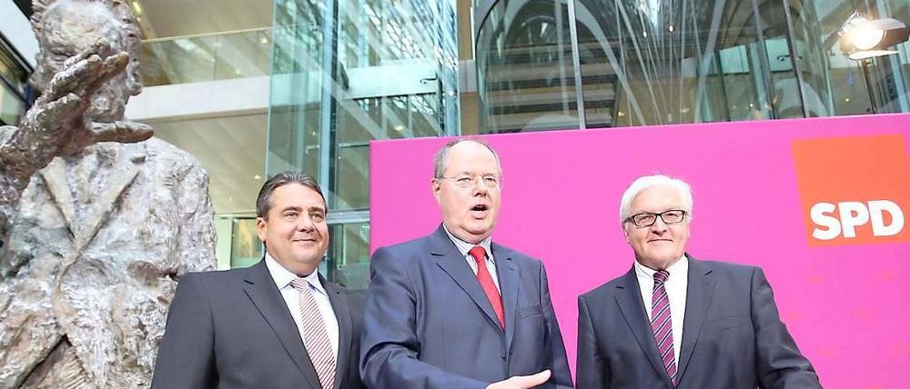 Die Troika hat ausgedient: Peer Steinbrück (Mitte) wird Kanzlerkandidat der SPD.