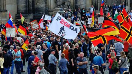 Pegida-Kundgebung Anfang Mai in Dresden