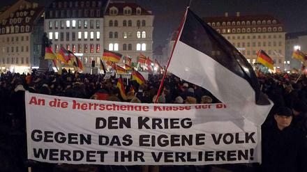 Pegida-Kundgebung im Februar in Dresden
