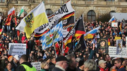 Kundgebung der Pegida-Bewegung in Dresden