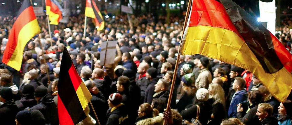 15.000 Menschen demonstrierten am Montag in Dresden mit der Bewegung "Pegida".