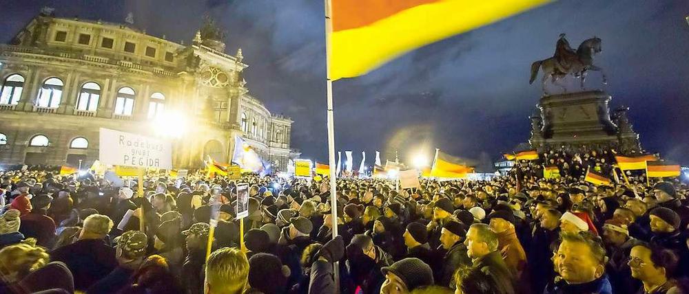 Eine "Pegida"-Demo in Dresden