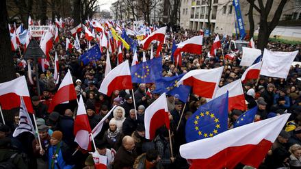 Demonstration von EU-Freunden in Polen.