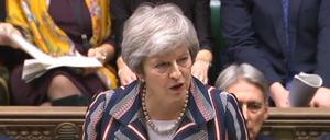 Theresa May spricht vor dem Unterhaus des britischen Parlaments über den Brexit.