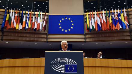 Mahmud Abbas, Präsident der palästinensischen Autonomiebehörde, hat antisemitische Stereotype bei seiner EU-Rede genutzt.