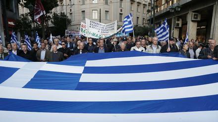 Neben den Streiks gegen die Rentenkürzungen in Griechenland kam es auch zu Protesten und Demonstrationen. 
