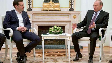 Ganz entspannt. Alexis Tsipras und Wladimir Putin am 8. April 2015 im Kreml.