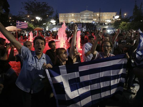 Nein-Wähler auf dem Syntagma Platz in Athen 