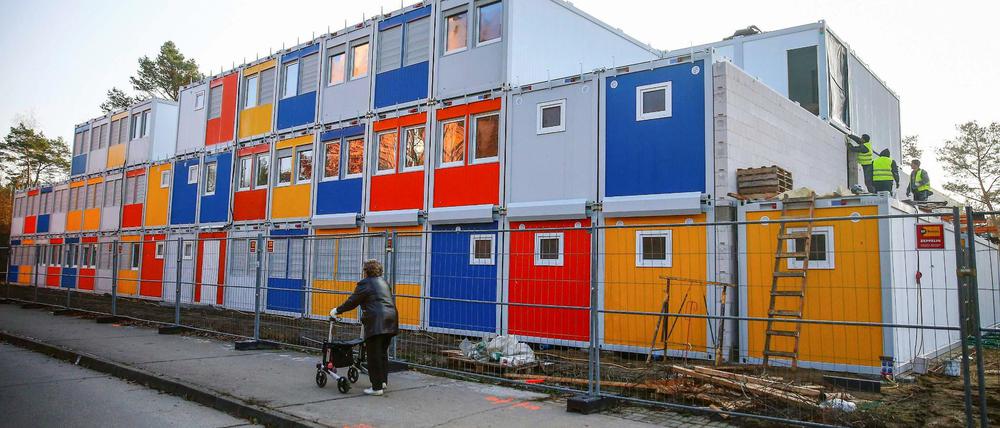 Eine aus Containern bestehende Unterkunft für Flüchtlinge in Berlin. Im Norden Syriens könnten nun ganze Städte in dieser Bauweise entstehen.