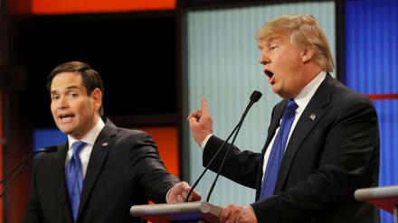 Die Präsidentschaftsbewerber der Republikaner, Marco Rubio (links) und Donald Trump