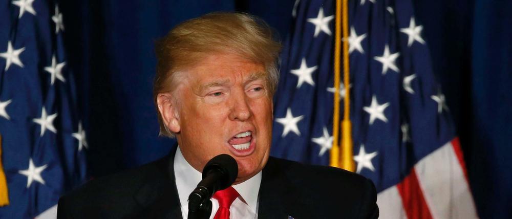 Der republikanische Präsidentschaftskandidat Donald Trump bei seiner Rede zur Außenpolitik im Mayflower Hotel in Washington am Mittwoch. 