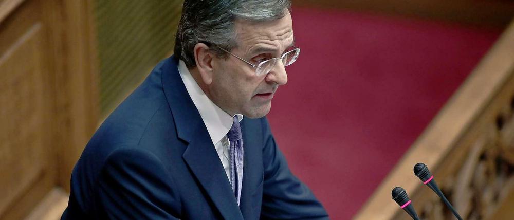 Ringen um den Haushalt. Der griechische Premier Samaras im Parlament in Athen.