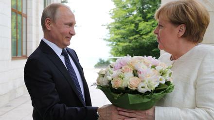 Sie kennen sich: Putin und Merkel in Sotchi im Mai 2018. 