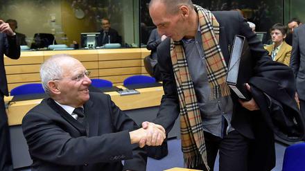 Finanzminister Wolfgang Schäuble (links) und sein griechischer Amtskollege Yanis Varoufakis.