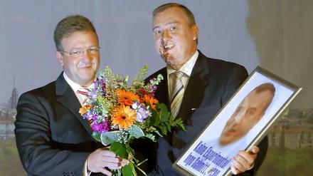 Frank Henkel und Ingo Schmitt im Jahr 2007 - damals war Schmitt noch CDU-Parteichef in Berlin.