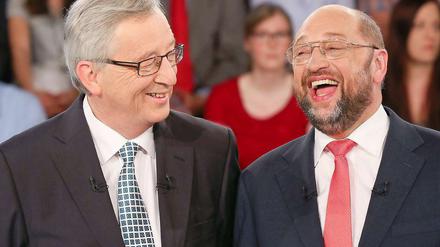 Jean-Claude Juncker (Konservative, links) und Martin Schulz (Sozialdemokraten, rechts) wollen beide EU-Kommissionspräsident werden.