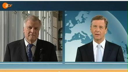CSU-Chef Horst Seehofer im Gespräch mit ZDF-Moderator Claus Kleber.