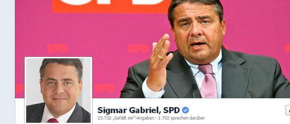 Die Facebookseite von Sigmar Gabriel
