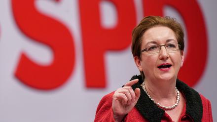 Frau in Rot: Klara Geywitz auf dem SPD-Parteitag im Dezember, der sie zur Parteivize wählte.