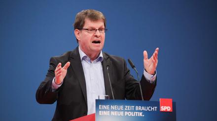 Ralf Stegner bei seiner Rede auf dem SPD-Parteitag.