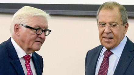 Der deutsche Außenminister Frank-Walter Steinmeier und Russlands Außenminister Sergej Lawrow am 15. August 2016.