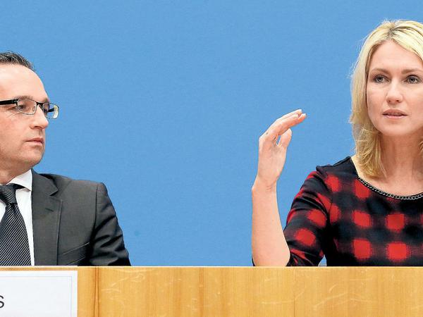 Bundesjustizminister Heiko Maas und Bundesfamilienministerin Manuela Schwesig gehören zu den Zugpferden der SPD.