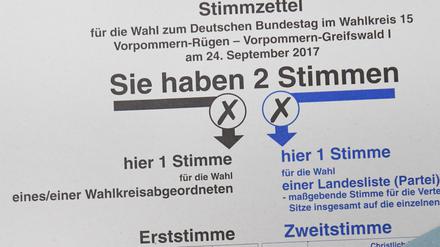 Viel Splitting bei der Bundestagswahl 2017.