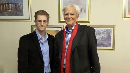 Edward Snowden und Hans-Christian Ströbele