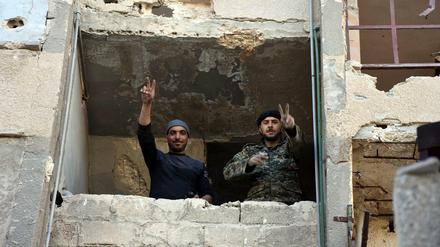 Syrische Soldaten in Aleppo. 