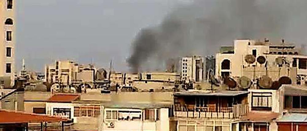 Rauch über der syrischen Stadt Homs.