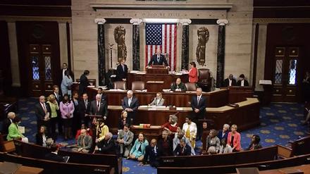 Die Sitzblockade im US-Repräsentantenhaus.