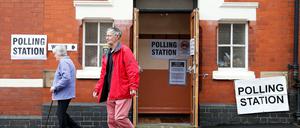 Ein Wahllokal in Congleton.