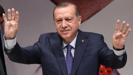 Der türkische Präsident Recep Tayyip Erdogan bei einer Veranstaltung seiner Partei AKP.