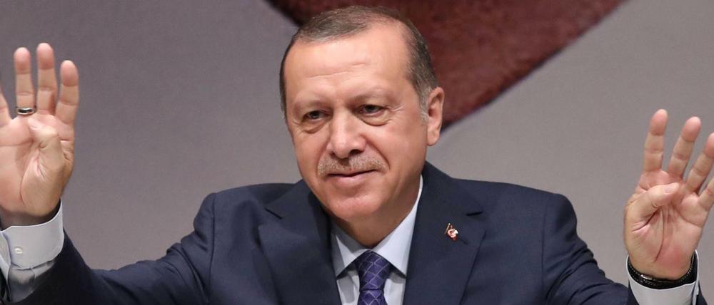 Der türkische Präsident Recep Tayyip Erdogan bei einer Veranstaltung seiner Partei AKP.