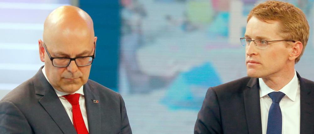 Verlierer und Gewinner: Torsten Albig von der SPD und Daniel Günther von der CDU.