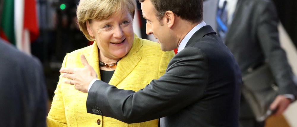 Kanzlerin Angela Merkel und Frankreichs Präsident Emmanuel Macron beim letzten EU-Gipfel im Dezember.